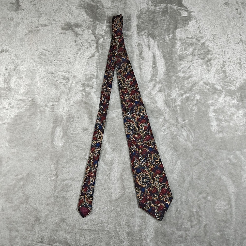 Vintage Givenchy Tie Men 57x3.75 Paisley Floral Monsieur Silk Made USA Old Money - Picture 2 of 7